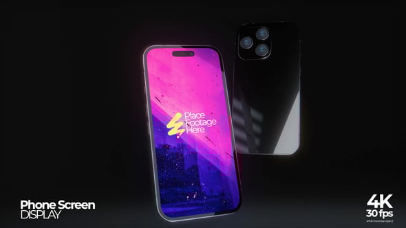 Videohive Black Phone Screen Mockup