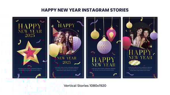Videohive Happy New Year 2025 Instagram Stories | New Year 2025 Wishes
