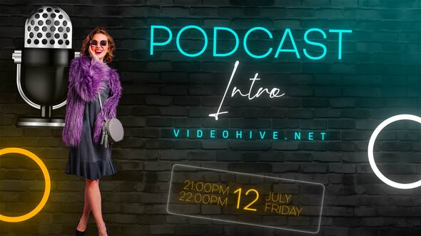 Videohive Creative Podcats Intro V2 | Neon