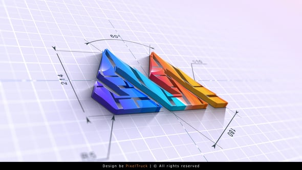 Videohive Blueprint Logo Reveal 3D