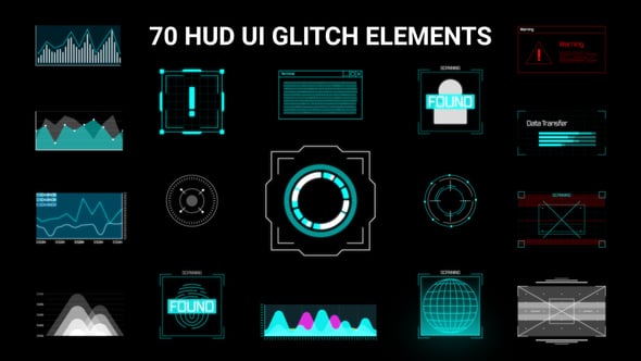 Videohive HUD UI Glitch Elements