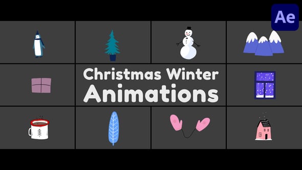 Videohive Christmas Winter Animations for After Effects 55708348