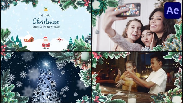 Videohive Christmas Wreath Frames | After Effects