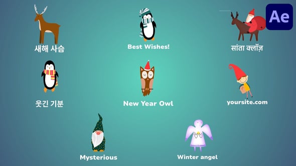 Videohive Christmas Characters Icons And Titles for After Effects