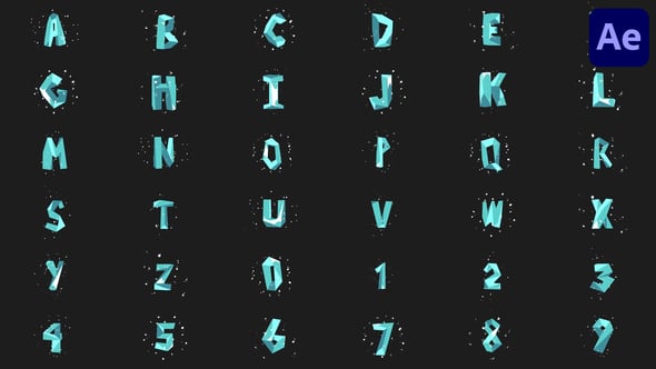 Videohive Christmas Ice Font Alphabet | After Effects