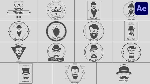 Videohive Barbershop Badge Titles for After Effects 55944444