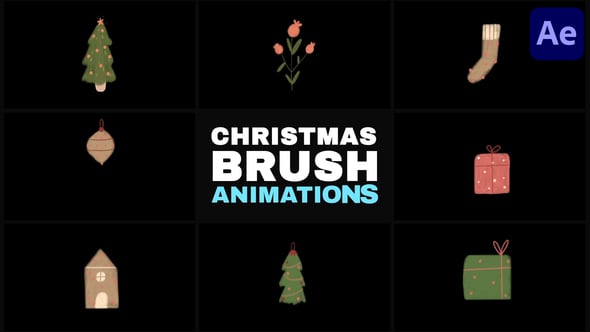 Videohive Christmas Brush Animations for After Effects