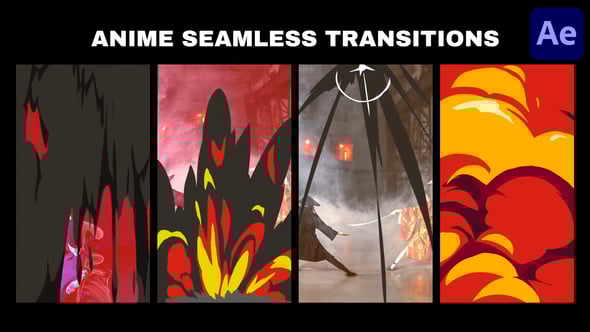 Videohive Anime Seamless Vertical Transitions for After Effects