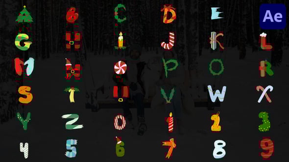 Videohive Christmas Things Font Alphabet for After Effects