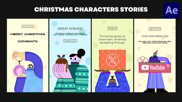 Videohive Christmas Characters Stories | After Effects