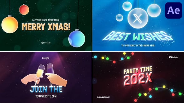 Videohive Xmas Posters Typography | After Effects