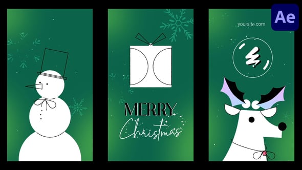 Videohive Christmas Morphing Vertical Logo Opener for After Effects