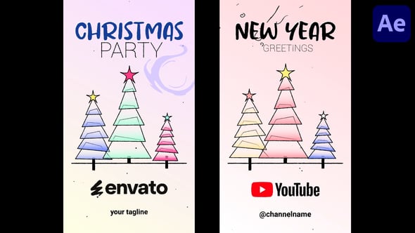 Videohive Xmas Tree Vertical Opener for After Effects