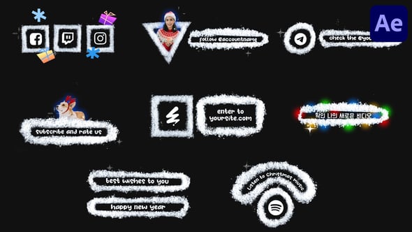 Videohive Stop Motion Snow Social Media Lower Thirds | After Effects