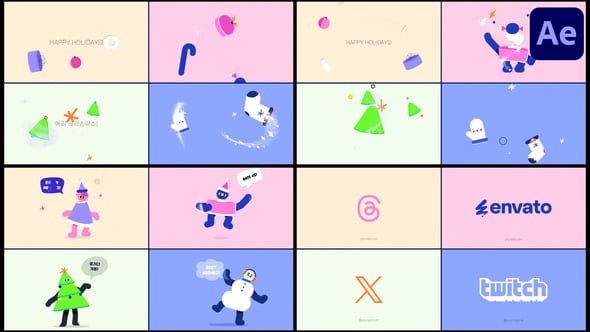 Videohive New Year Morphing Characters Logo Openers for After Effects