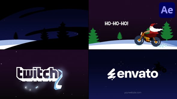 Videohive Santa On Bike Logo for After Effects