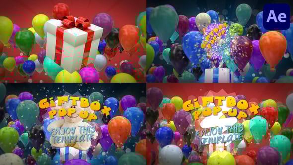 Videohive Gift Box Pop Up for After Effects 55733636