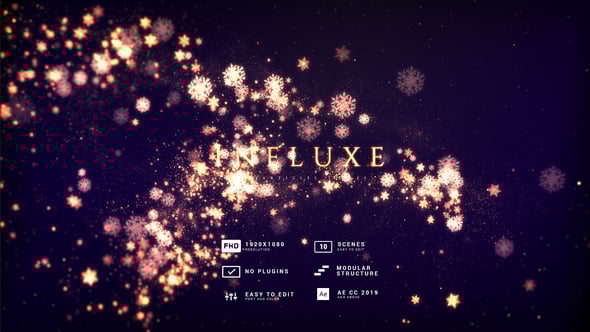 Videohive Golden Snowflakes Flow Titles