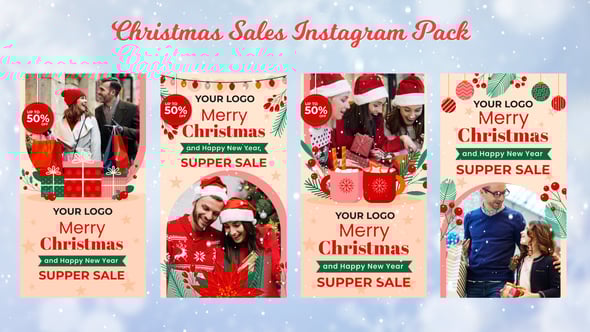 Videohive Merry Christmas Sales Instagram Story Pack 3