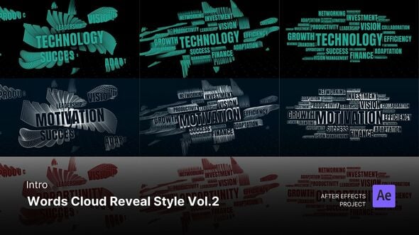 Videohive Intro/Opening – Words Cloud Reveal Style Vol.2 After Effects Project Files