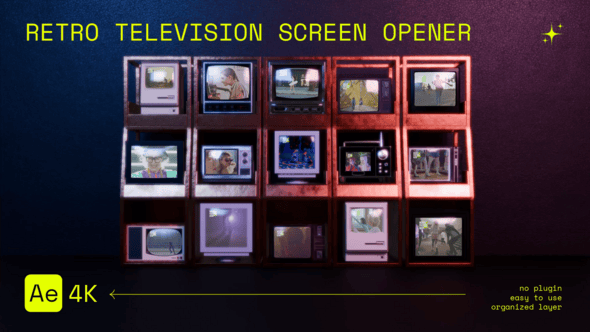 Videohive Retro Television Screen Opener