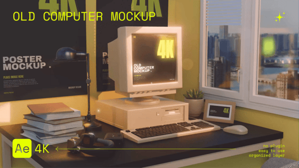 Videohive Old Computer Mockup 55795617