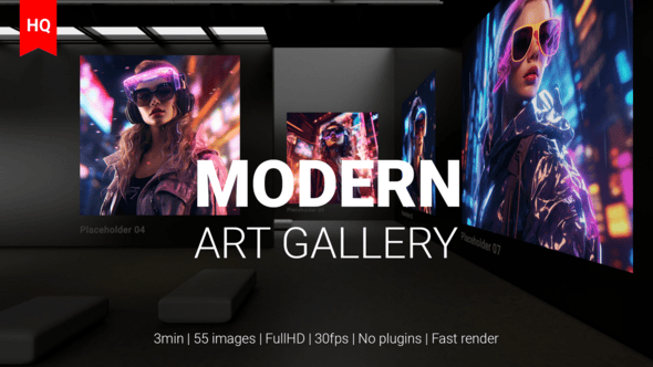 Videohive Modern Art Museum Gallery AI Traditional Art NFT Exhibition
