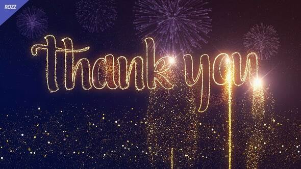 Videohive Thank You Gold Line Flare Wish Black