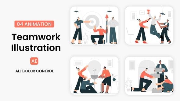 Videohive Teamwork Illustration Scene