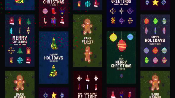 Videohive Winter Holiday Pixel Stories