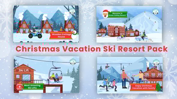 Videohive Christmas Vacation Ski Resort Advertisement Pack
