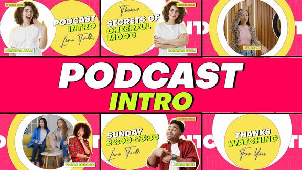 Videohive Colorful Podcast Intro