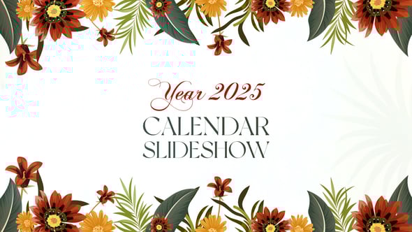 Videohive Elegant 2025 Floral Calendar Slideshow