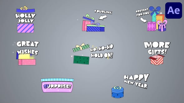Videohive New Year Gifts Titles for After Effects