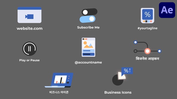 Videohive Business Marketing Icons And Titles for After Effects