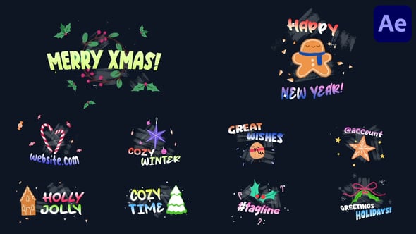 Videohive Cartoon New Year Titles for After Effects