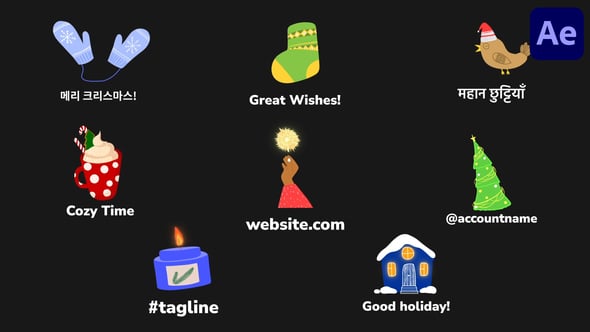 Videohive Winter Christmas Comfort Icons And Titles for After Effects