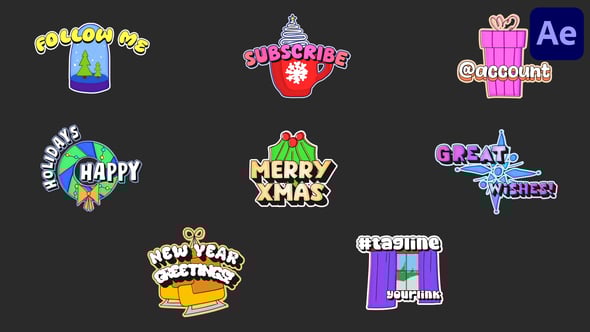 Videohive Christmas Logo Badges for After Effects