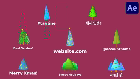 Videohive Christmas Tree Animations for After Effects
