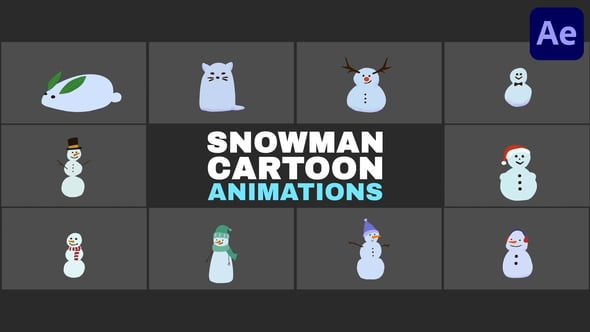Videohive Snowman Cartoon Animations for After Effects