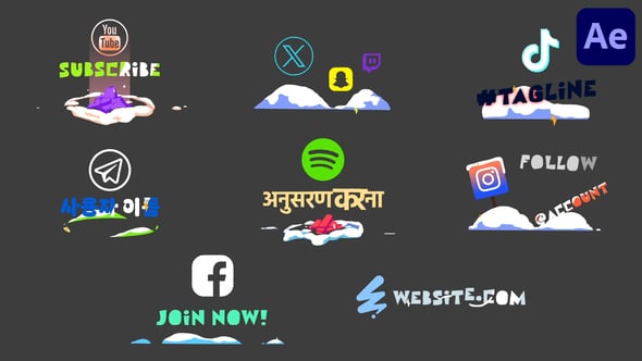 Videohive Snow Social Media Lower Thirds | After Effects