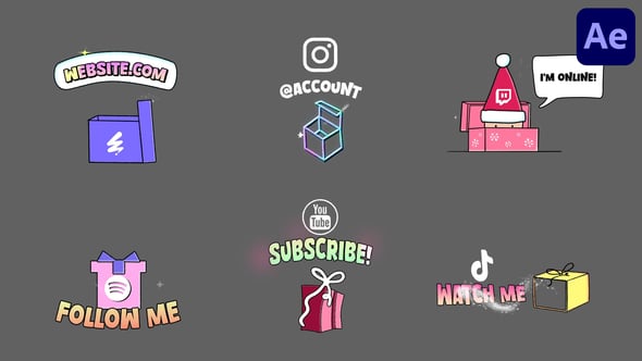 Videohive Christmas Giftbox Social Media Lower Thirds | After Effects