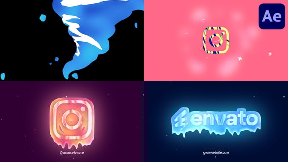 Videohive Winter Tornado Snow Logo for After Effects