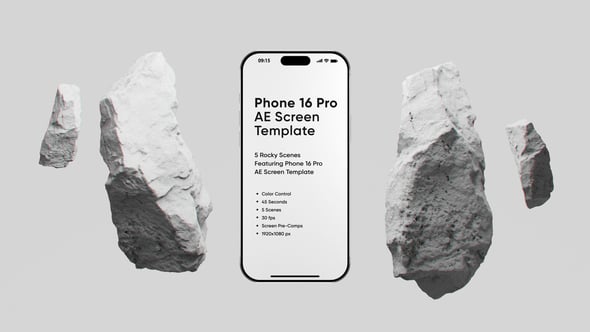 Videohive Phone 16 Pro AE Screen Mockup Template