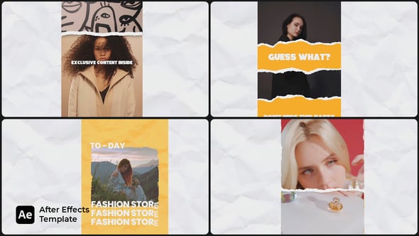 Videohive Ripped Paper Instagram Reels