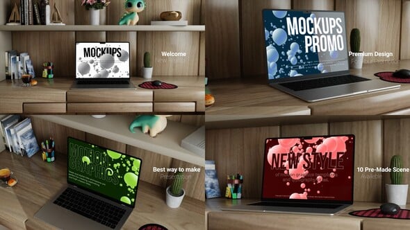 Videohive Minimal Macbook Mockups Promo