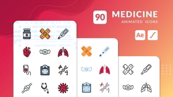 Videohive Medicine Animated Icons | After Effects