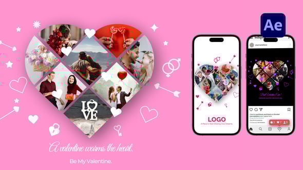 Videohive Valentine’s Day Photo Collage Intro