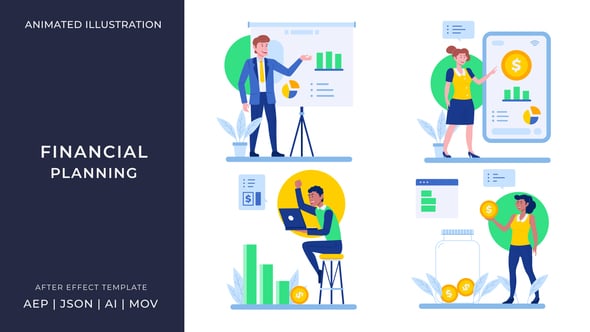 Videohive Financial Planning Animated Illustration | After Effects