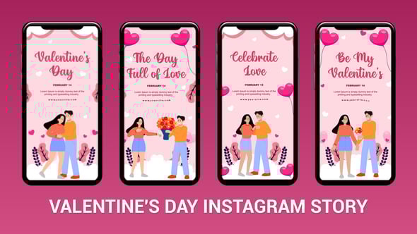 Videohive Flat 2D Character Valentines day Instagram Story